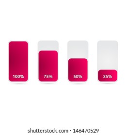 Statistic graph with pink color | template vector