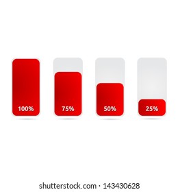 Statistic graph with red color | template vector