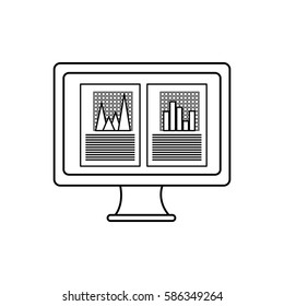 statistic graph report icon vector illustration graphic design
