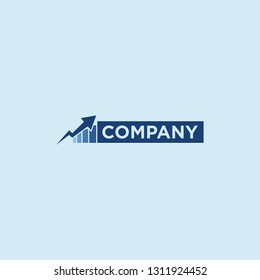Up statistic graphic logo template for good company with blue colour