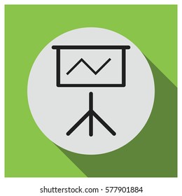 Statistic graphic on white board vector icon