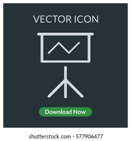 Statistic graphic on white board vector icon