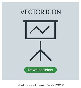 Statistic graphic on white board vector icon