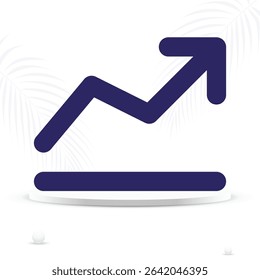 Statistic grow icon shows increasing data