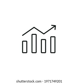 Statistic, growth, stock simple thin line icon vector illustration