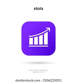 Statistic icon. 3d financial analysis stats icon. Growing graph. Business chart symbol. Growths chart collection. Progress bar. Bar diagram. Growth success arrow icon. Progress symbol. Chart increase