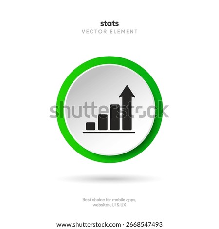 Statistic icon. 3d financial analysis stats icon. Growing graph. Business chart symbol. Growths chart collection. Progress bar. Bar diagram. Growth success arrow icon. Progress symbol. Chart increase