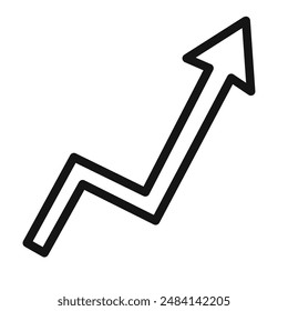Statistic Up icon black and white vector sign