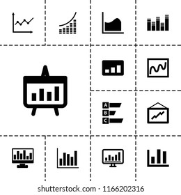 Statistic icon. collection of 13 statistic filled icons such as graph. editable statistic icons for web and mobile.