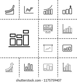 Statistic icon. collection of 13 statistic outline icons such as graph, chart. editable statistic icons for web and mobile.