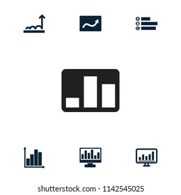 Statistic icon. collection of 7 statistic filled icons such as chart. editable statistic icons for web and mobile.