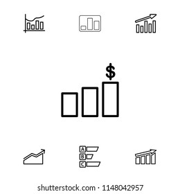 Statistic icon. collection of 7 statistic outline icons such as chart. editable statistic icons for web and mobile.