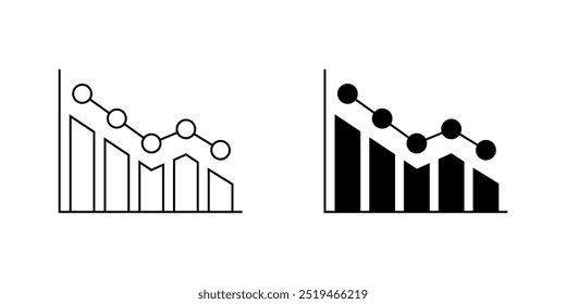 Statistic icon in generic style. Decrease graph symbol