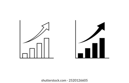 Statistic icon in generic style. Increase graph concept