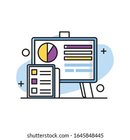 Statistic  icon with line filled style. Modern infographic vector logo pictogram collection concept.