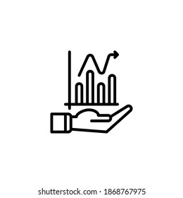 statistic icon or logo illustration vector line style.