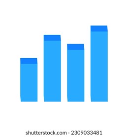 Statistic icon on light background. Data symbol. Graph, business analyzing, analitics. Outline, flat and colored style. Flat design. Vector illustration.