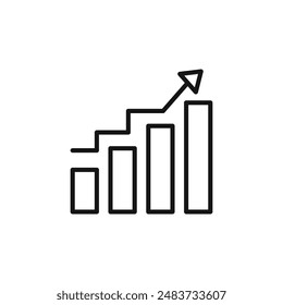 Statistik Up-Icon-Umriss-Kollektion in Schwarz
