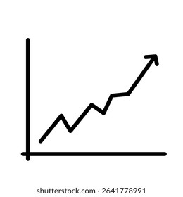 Statistic Up icon Outline vector symbol sign isolated on white background.