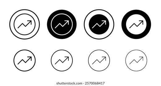 Statistic Up icon Outline vector for web ui