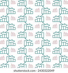 Statistic icon repeated stylish trendy pattern beautiful vector illustration background