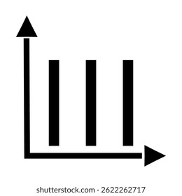 Statistic icon showing data, metrics, and performance tracking for business on white background