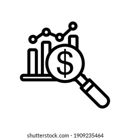 Statistic icon vector illustration in line style about marketing and growth for any projects, use for website mobile app presentation