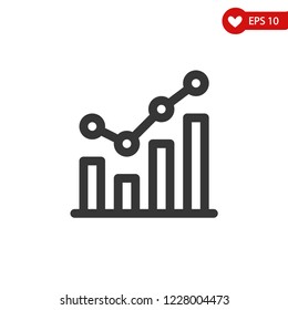 Statistic icon-growth, increase, chart sign, simple thin line icon, linear pictogram