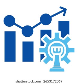 Statistic Icons In Blue Style, Vector Illustration