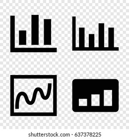 Statistic icons set. set of 4 statistic filled icons such as