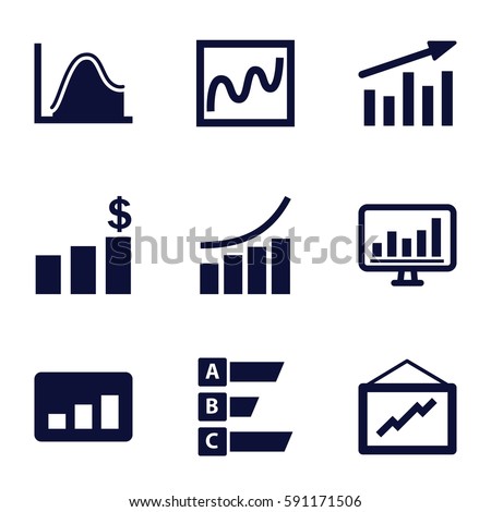 Stock Icons Graphs Charts And Statistics