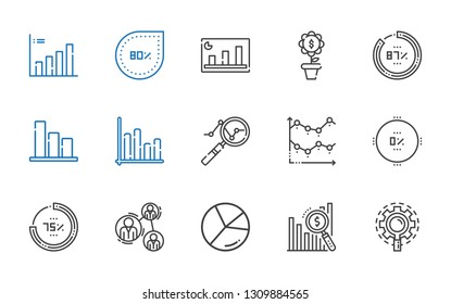 statistic icons set. Collection of statistic with research, bar chart, chart, analysis, percentage, line chart, analytics, growth. Editable and scalable statistic icons.