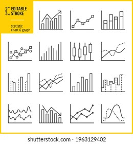 conjunto de iconos estadísticos - trazo editable