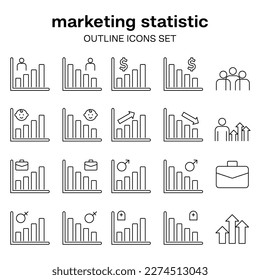 análisis de datos estadísticos infográficos esquema conjunto de iconos conjunto de recopilación de gráficos de diseño conjunto informe de barras