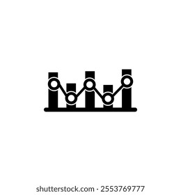 Statistic information icon. Growing graph icon set. Growth chart icon. Growing bar graph vector