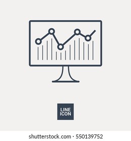 estatística isolado ícone mínimo. diagrama gráfico ícone vetor linha para sites e design plano minimalista móvel.