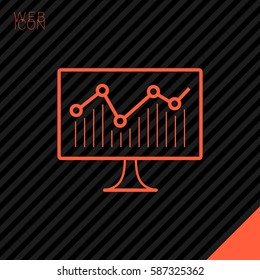 statistic isolated minimal icon. diagram graph line vector icon for websites and mobile minimalistic flat design. 