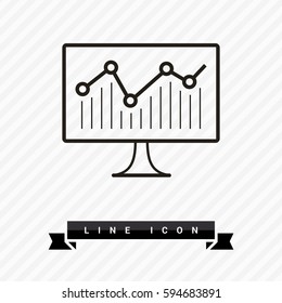 statistic isolated minimal icon. diagram graph line vector icon for websites and mobile minimalistic flat design. 