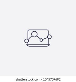 statistic laptop icon.Outline statistic laptop vector, illustrated icon for modern web and mobile design