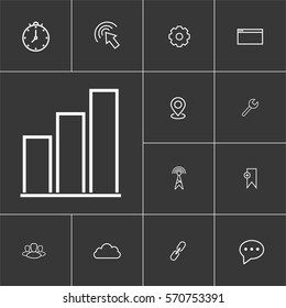 Statistic. Linear internet icons set. Universal internet icon to use in web and mobile UI.