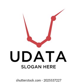 Statistic logo design with letter U vector graphic