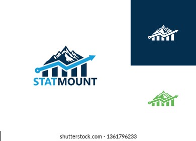 Statistic Mountain Logo Template Design Vector, Emblem, Design Concept, Creative Symbol, Icon