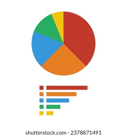 Statistic pie icon symbol. Financial concept