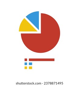 Symbol für Statistik-Kuchen. Finanzkonzept
