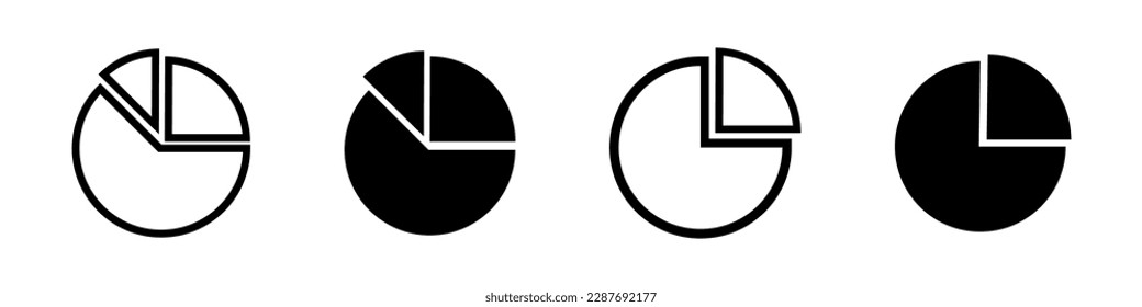 Statistic pie isolated vector icon. Set of pie chart. Illustration of presentation scheme.