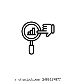 statistic quest outline icon and illustration