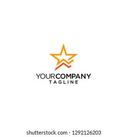 statistic rating logo star vector illustration