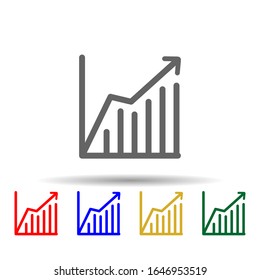 Statistic rating multi color style icon. Simple thin line, outline vector of web icons for ui and ux, website or mobile application