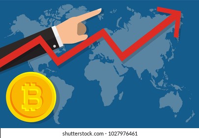Statistic report bitcoin. Mutual fund money icon.Shares