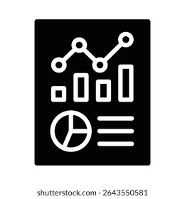 Ícone de Vetor de relatório de estatística que pode ser facilmente modificado ou editado
